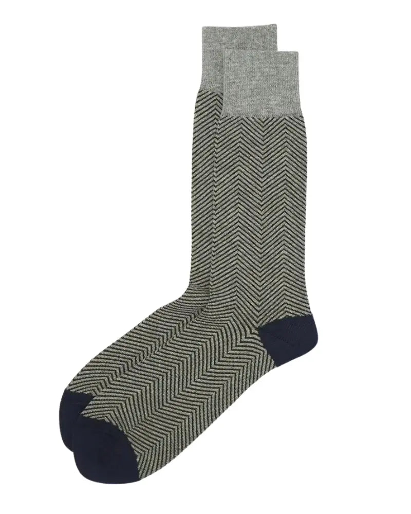 Buy Peper Harow Chevron Design Cotton Socks - Grey | Sockss at Woven Durham