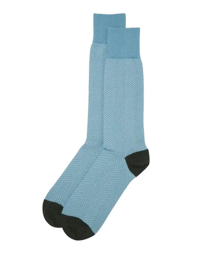 Buy Peper Harow Chevron Design Cotton Socks - Light Blue | Sockss at Woven Durham