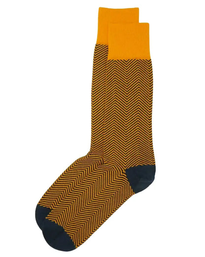 Buy Peper Harow Chevron Design Cotton Socks - Yellow | Sockss at Woven Durham