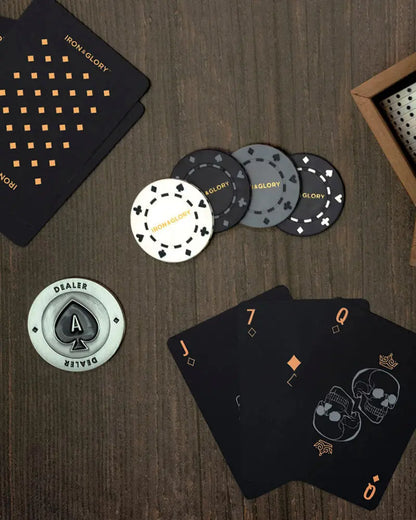 'Dead Man's Hand' Premium Poker Set - Black / Gold Iron & Glory