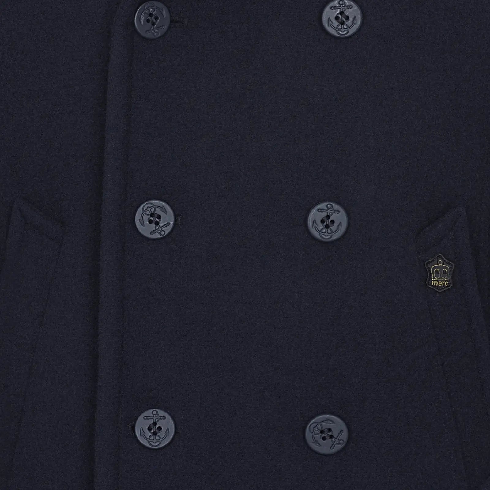 Doyle Dark Navy Pea Coat Merc London