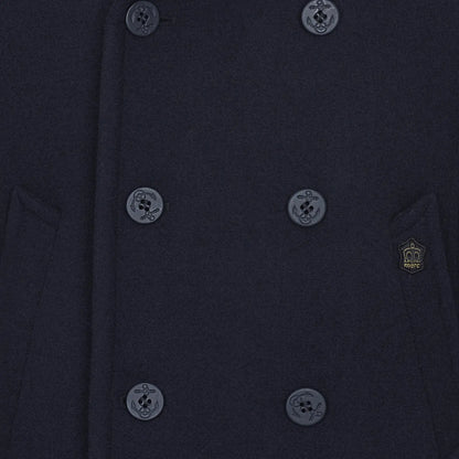 Doyle Dark Navy Pea Coat Merc London