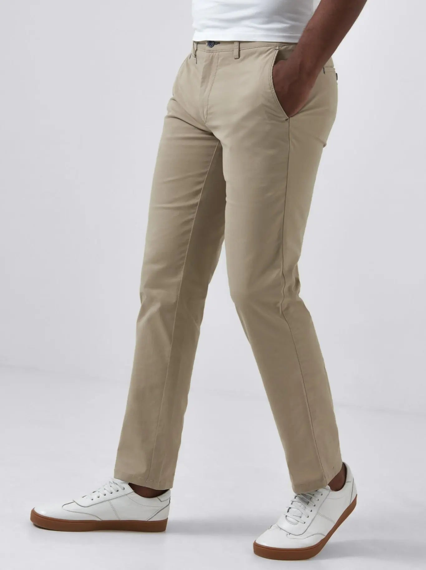 Remus Uomo Emilio Tailored Chinos - Beige From Woven Durham