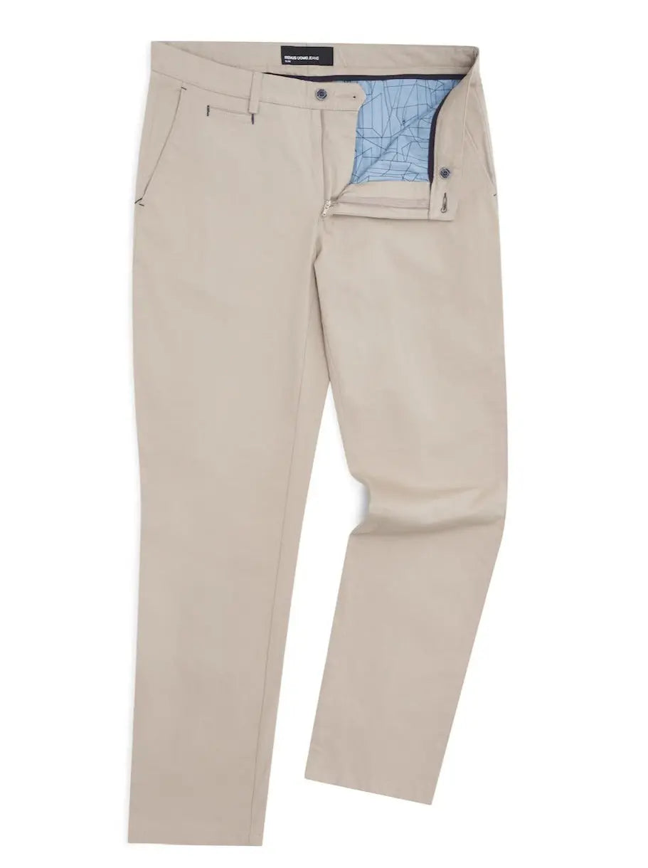 Remus Uomo Emilio Tailored Chinos - Beige From Woven Durham