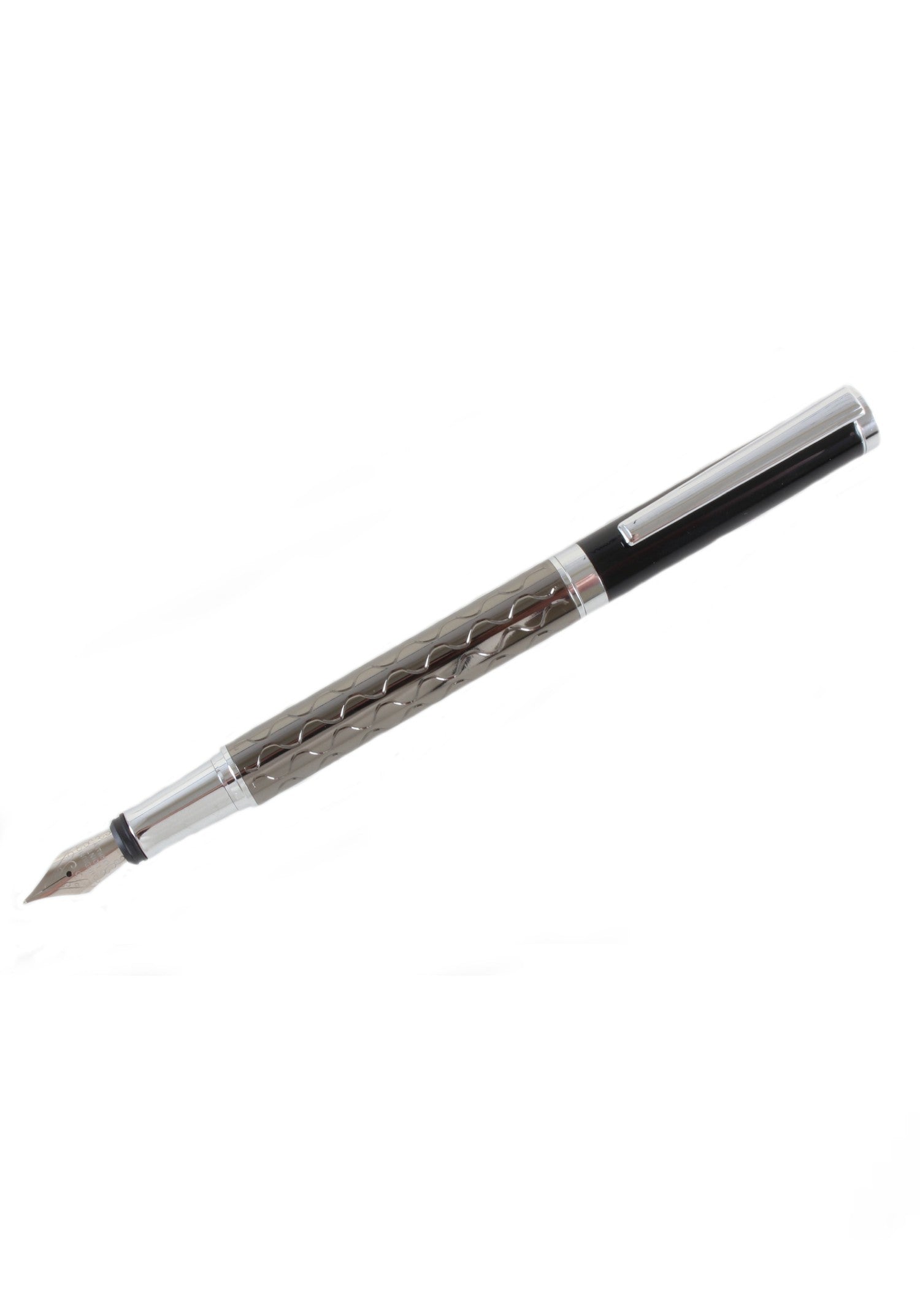 Grey & Black Wave Fountain Pen David Aster