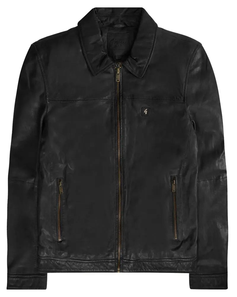 Buy Gabicci Vintage Harrington Leather Jacket - Black | Leather Jackets at Woven Durham