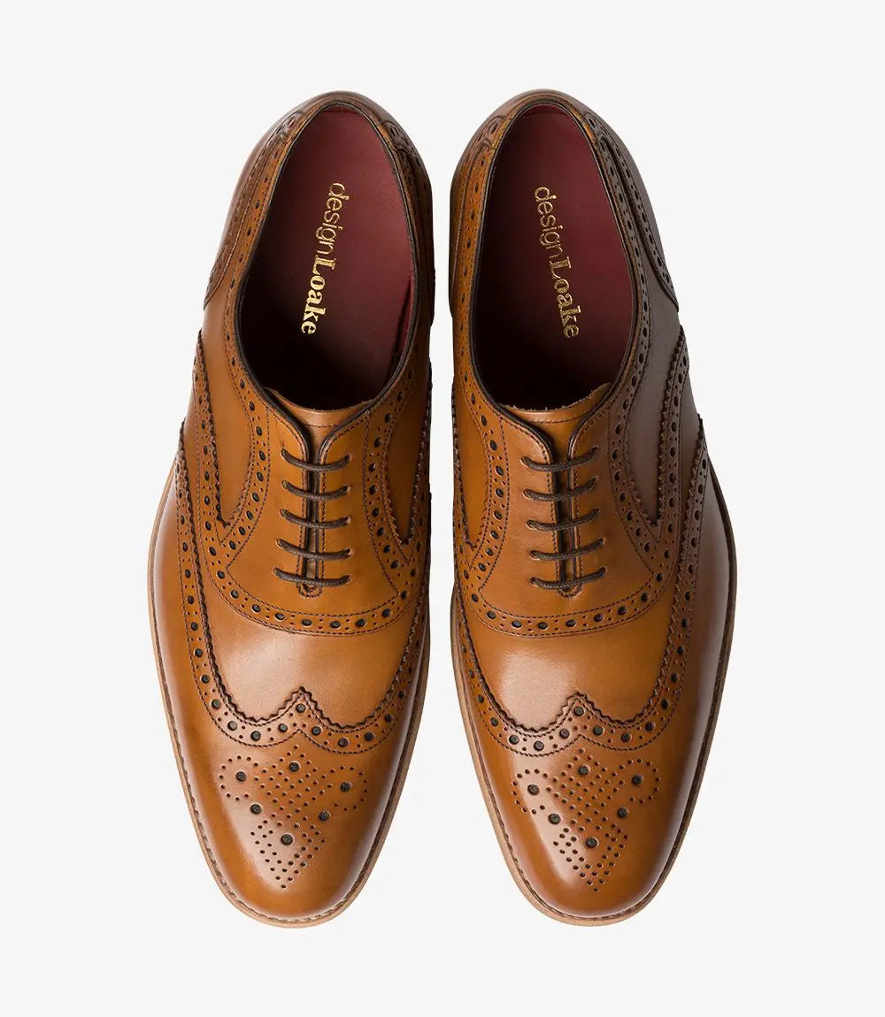 Kerridge Tan Rubber Sole Brogue Shoes Loake