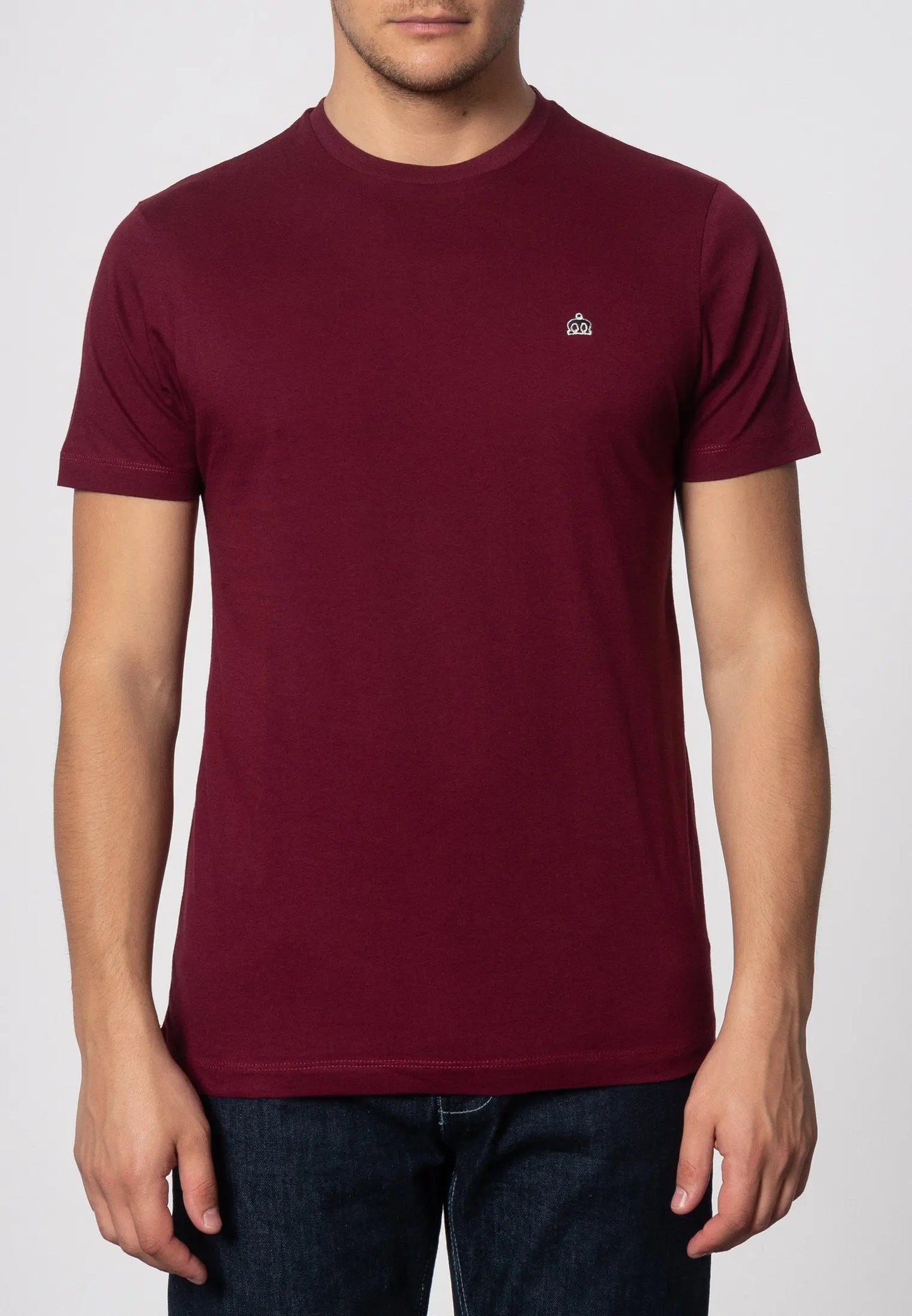 Merc London Keyport Wine Cotton T-Shirt From Woven Durham