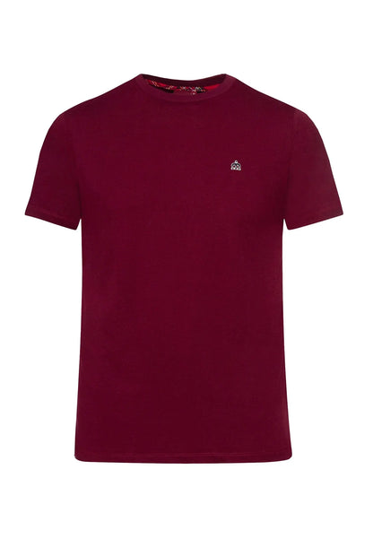 Merc London Keyport Wine Cotton T-Shirt From Woven Durham