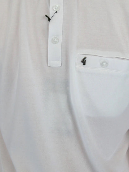 Gabicci Vintage Ladro White Button-Down Collar Polo Shirt From Woven Durham