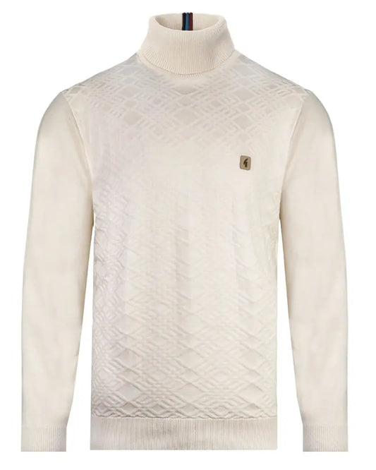 Leonardo Roll Neck Jumper - Cream Gabicci Vintage