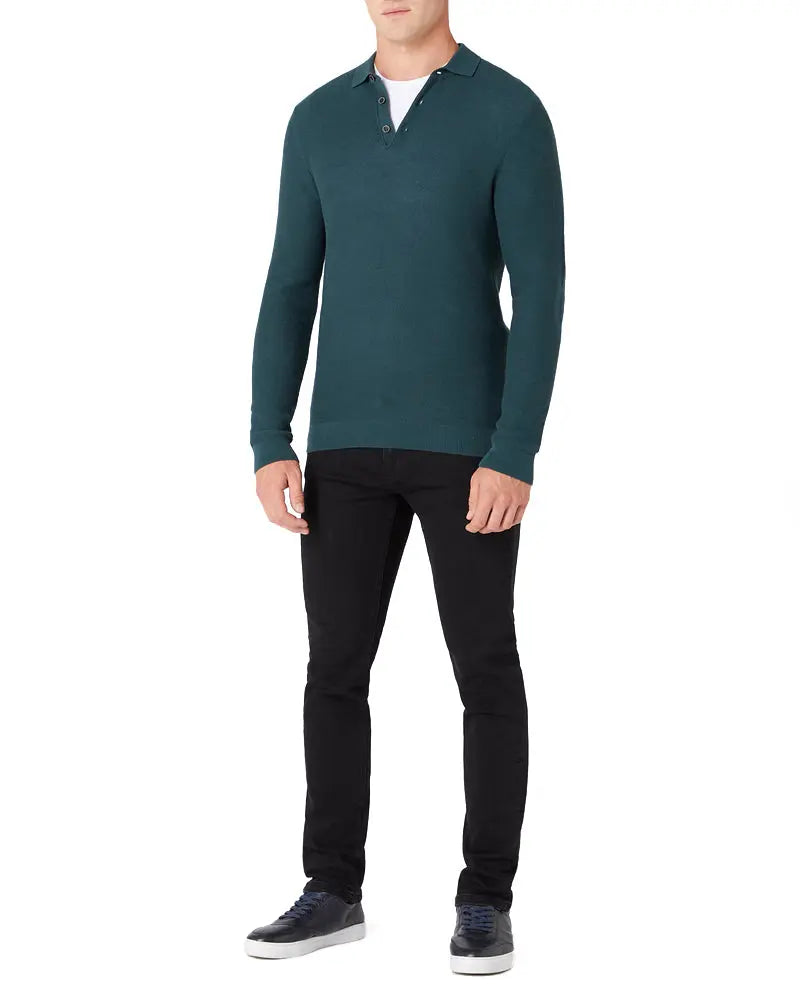 Long Sleeve Polo - Green Remus Uomo