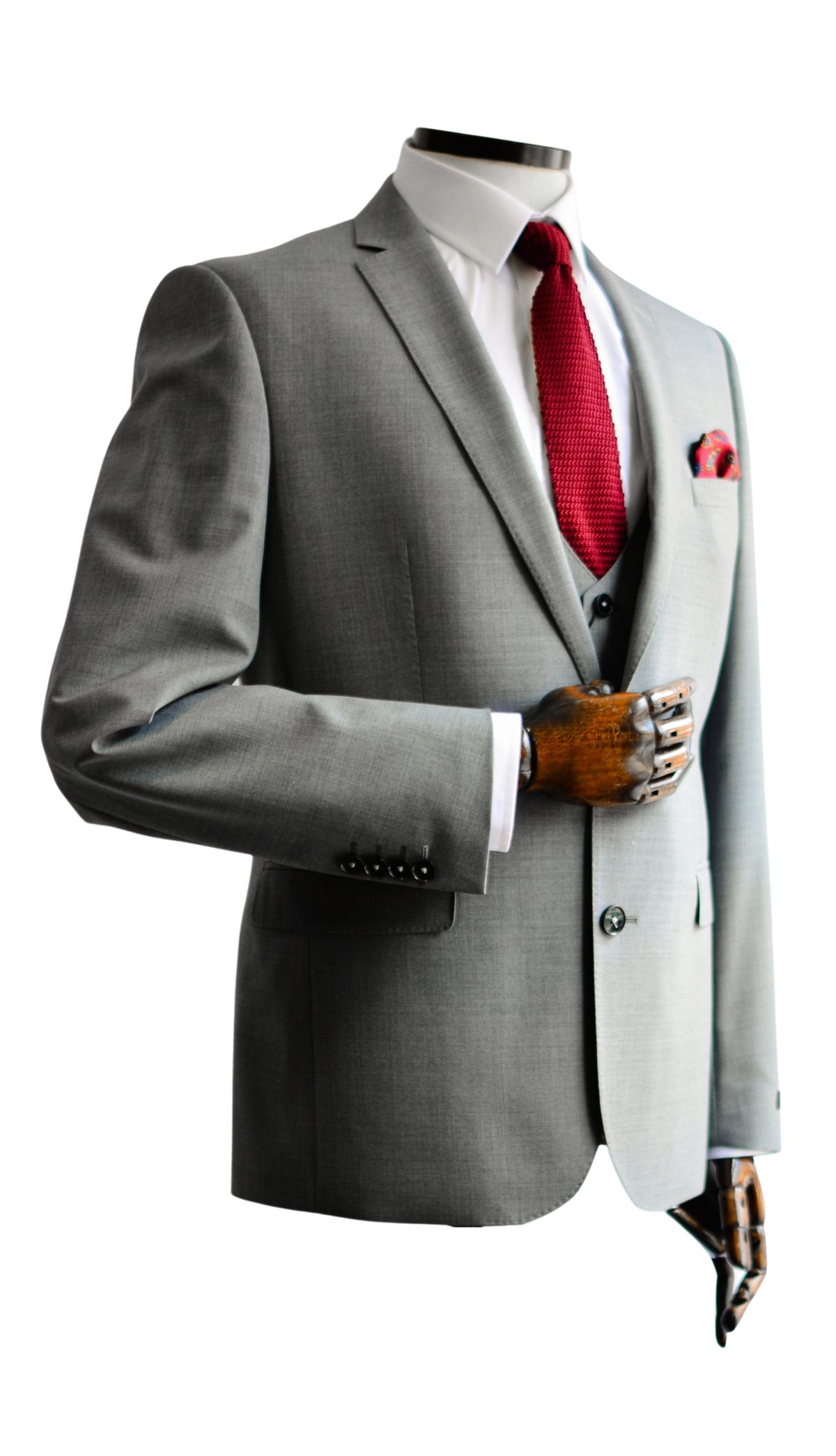 Remus Uomo Luca Suit Jacket - Light Grey From Woven Durham