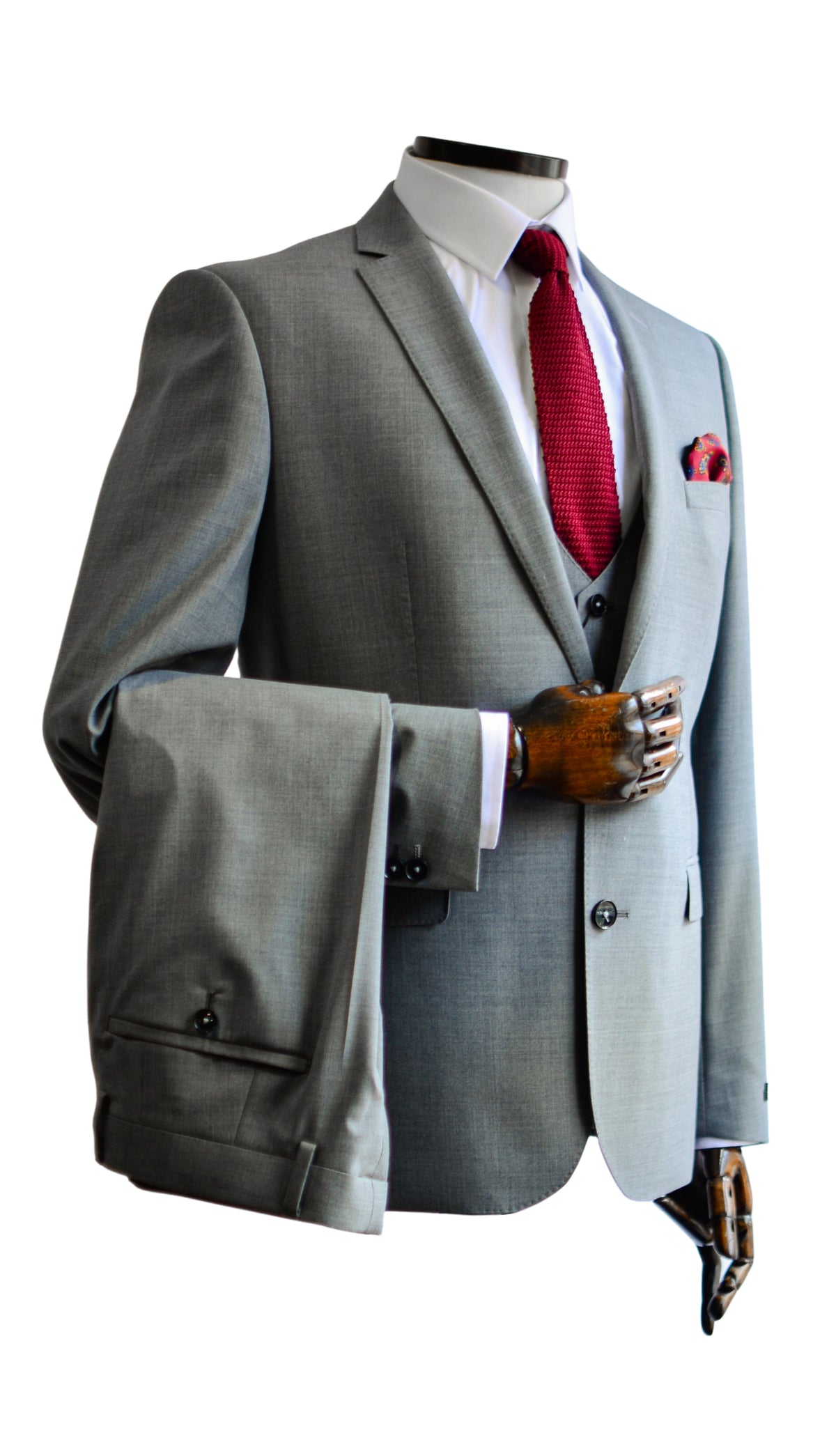 Remus Uomo Luca Suit Jacket - Light Grey From Woven Durham