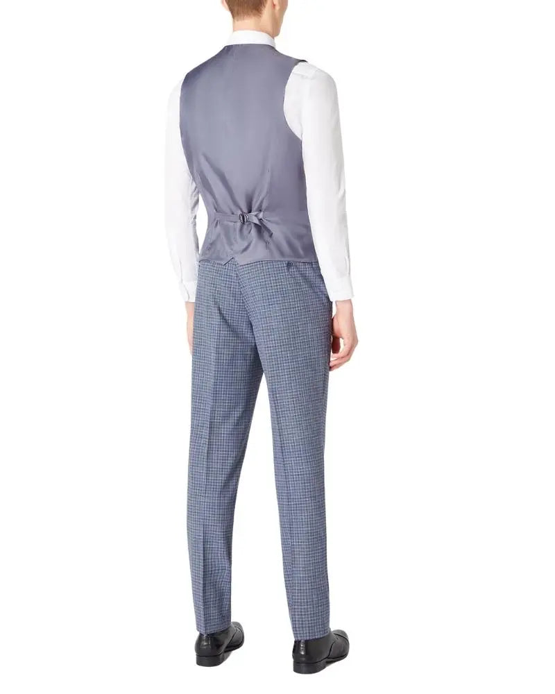 Buy Remus Uomo Lucian Check Suit Waistcoat - Blue | Suit Waistcoats at Woven Durham