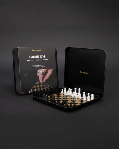 Magnetic Travel Chess - Black / Gold Iron & Glory