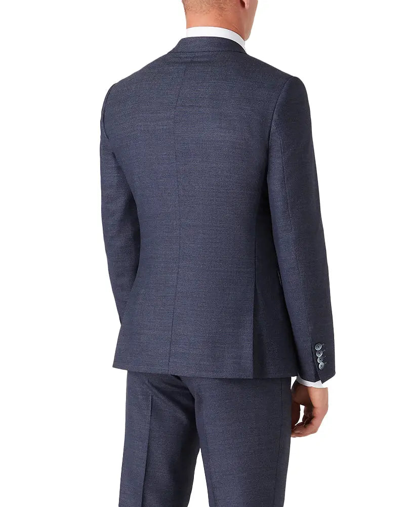 Mario Textured Suit Jacket - Navy Remus Uomo