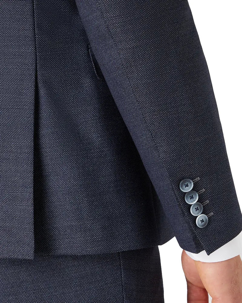 Mario Textured Suit Jacket - Navy Remus Uomo