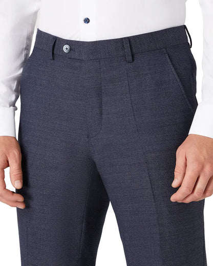 Mario Textured Suit Trouser - Navy Remus Uomo