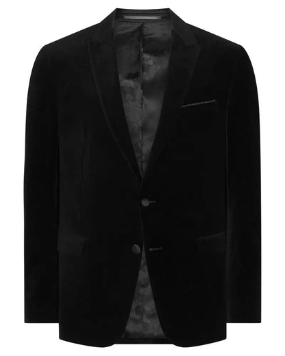 Buy Remus Uomo Monti Velvet Suit Jacket - Black | Blazerss at Woven Durham