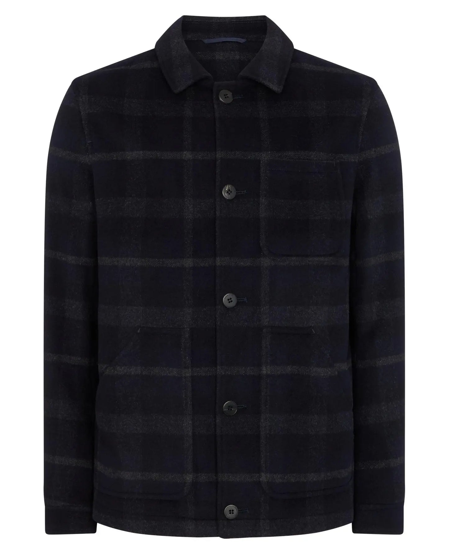 Remus Uomo Navy Smith Tailored Coat From Woven Durham