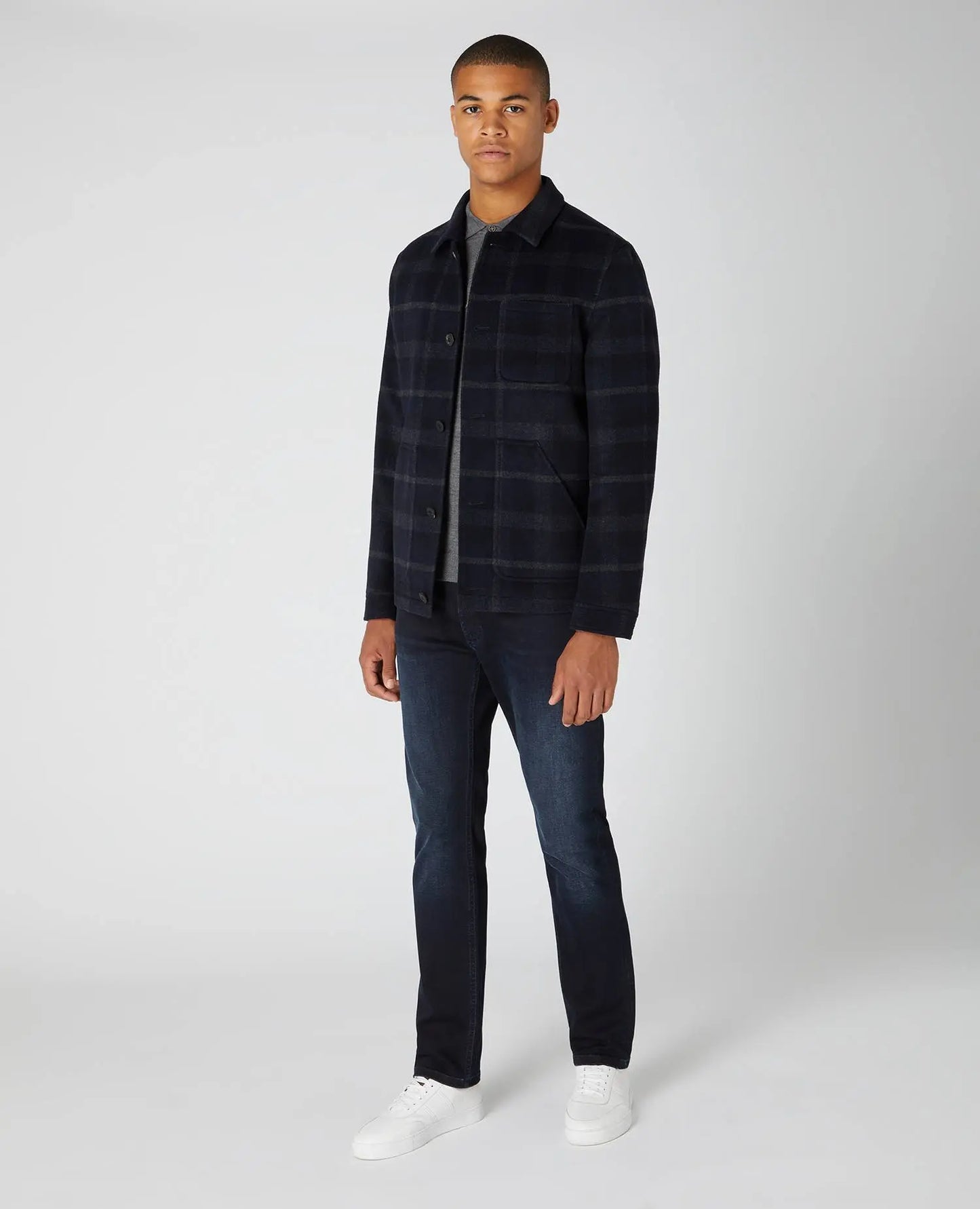 Remus Uomo Navy Smith Tailored Coat From Woven Durham