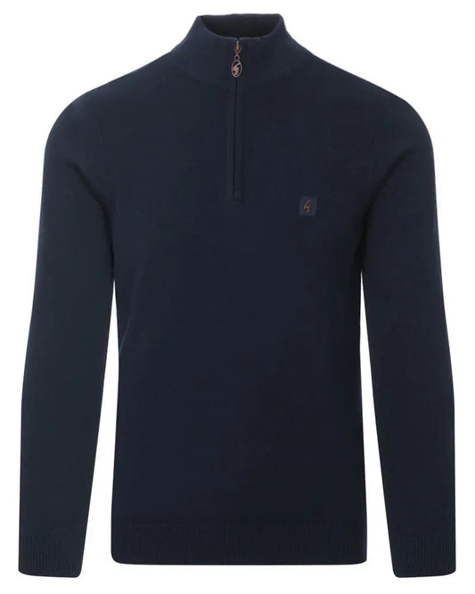 Naxton Quarter-Zip Jumper - Navy Gabicci Vintage