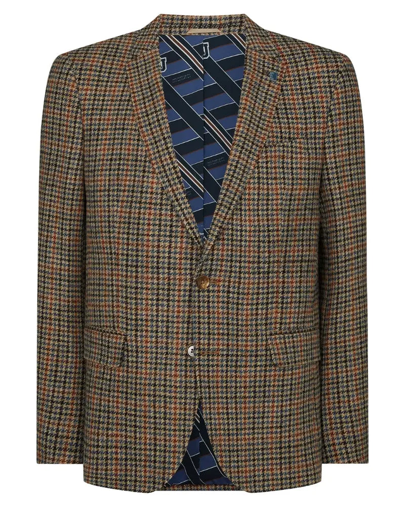 Buy Remus Uomo Neto Houndstooth Blazer - Beige | Blazerss at Woven Durham