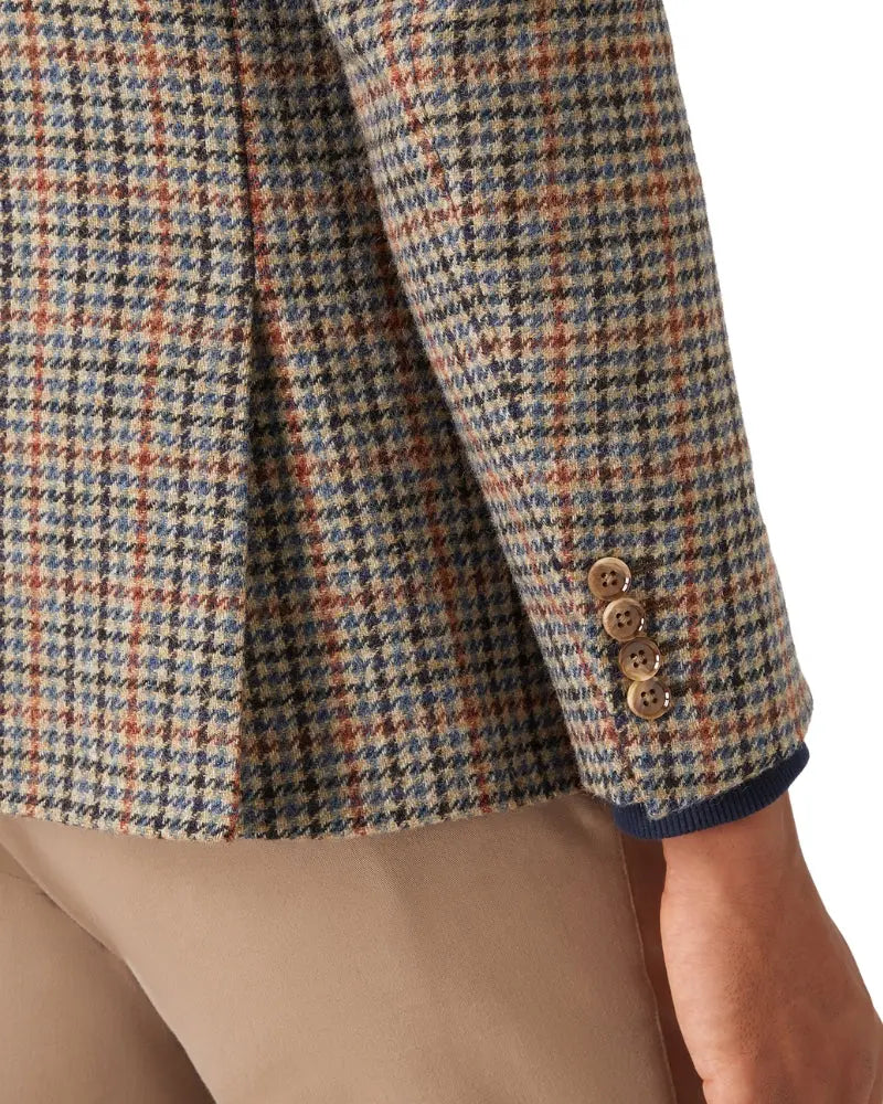 Buy Remus Uomo Neto Houndstooth Blazer - Beige | Blazerss at Woven Durham