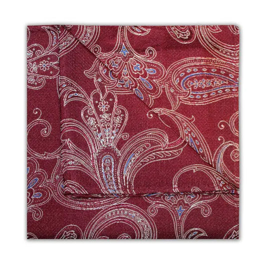 Paisley Silk Pocket Square - Red Knightsbridge Neckwear