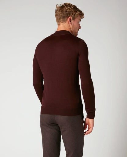 Remus Uomo Roll Neck Jumper - Burgundy From Woven Durham