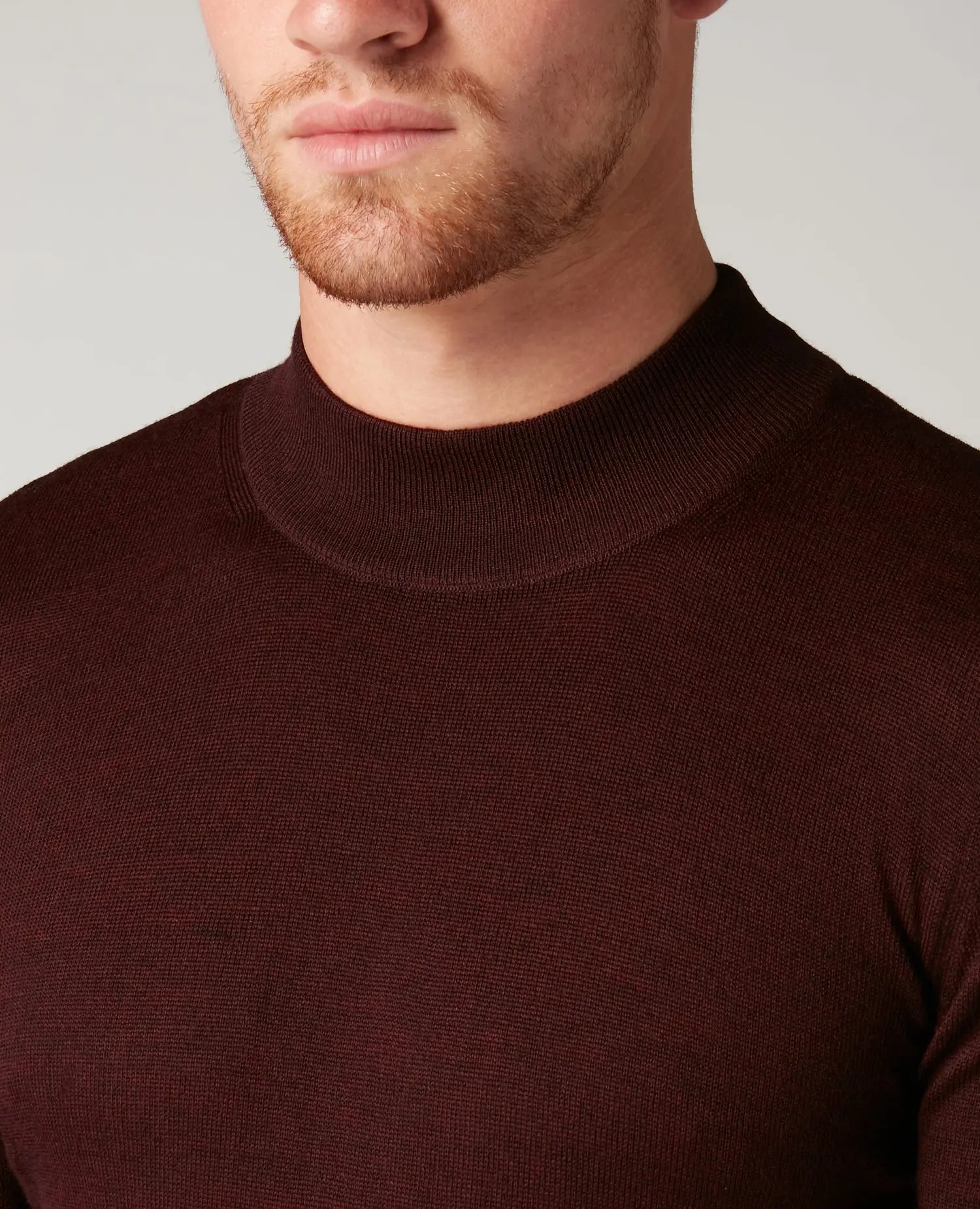 Remus Uomo Roll Neck Jumper - Burgundy From Woven Durham