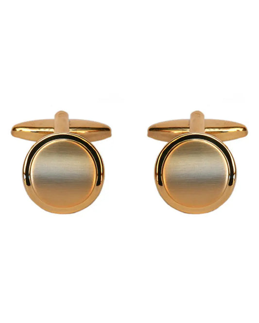 Round Cufflinks - Brushed Gold Dalaco