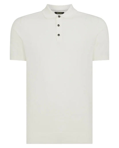 Buy Remus Uomo Textured Knit Polo - Ecru | Short-Sleeved Polo Shirtss at Woven Durham