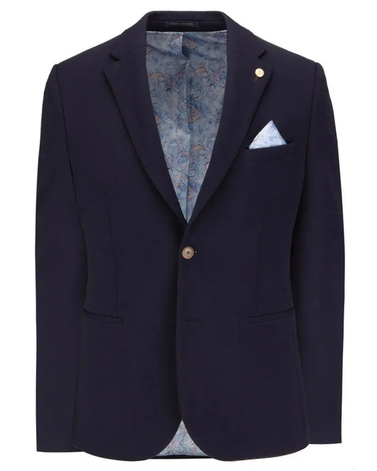 Buy Guide London Textured Stretch Blazer - Navy | Blazerss at Woven Durham